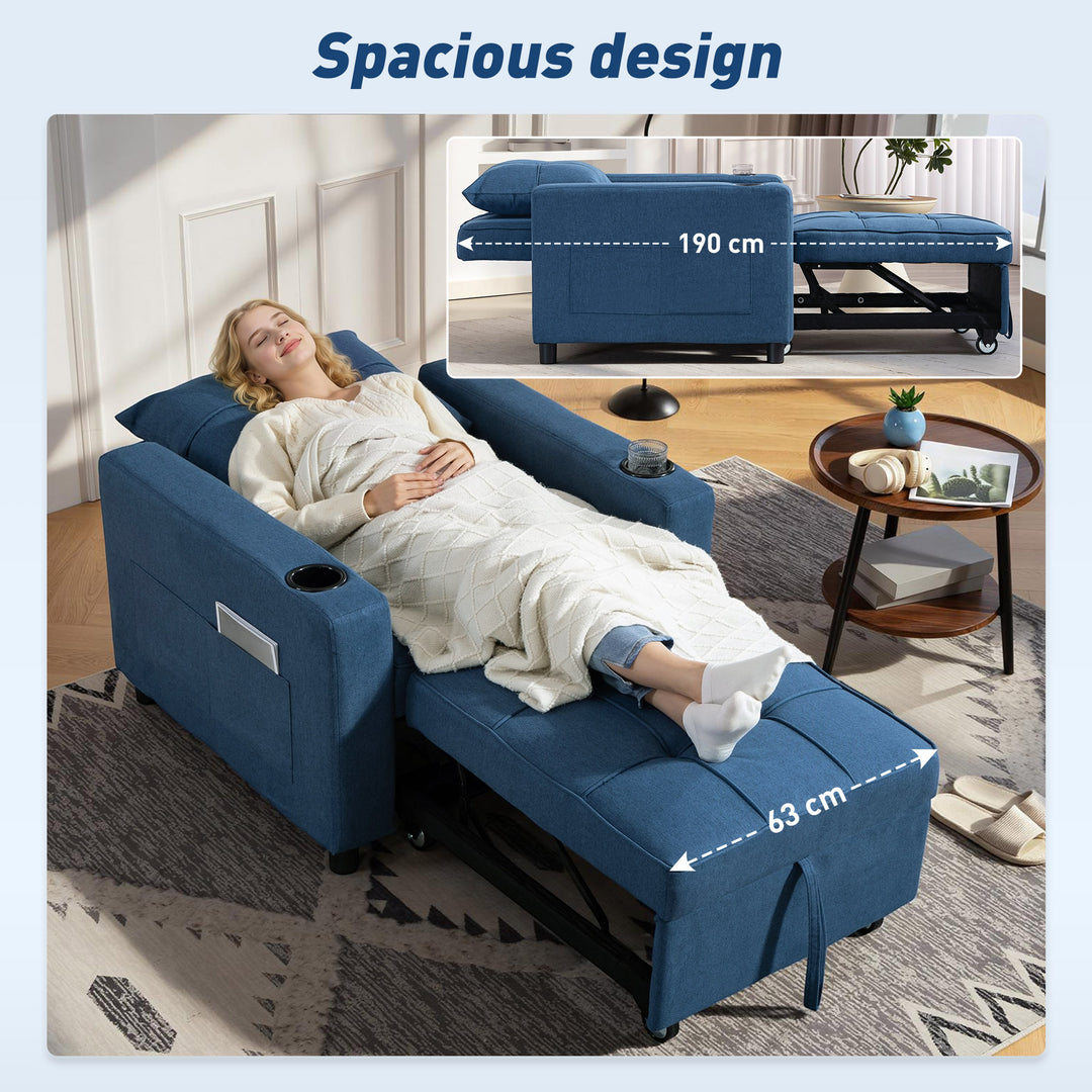 3-in-1 Single Sofa Bed, Convertible Sleeper Chair Bed