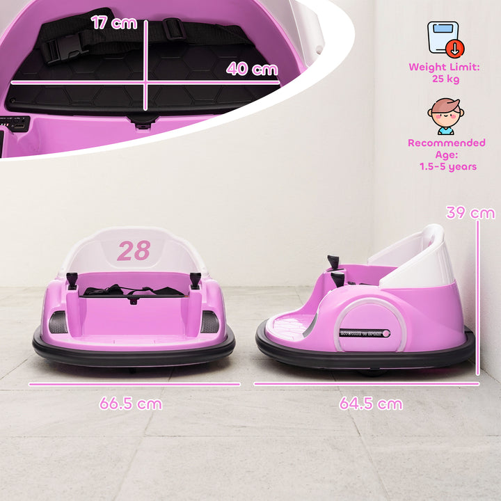 360° Rotation Kids Bumper Car, 12V Waltz Car with Remote Control, Dual