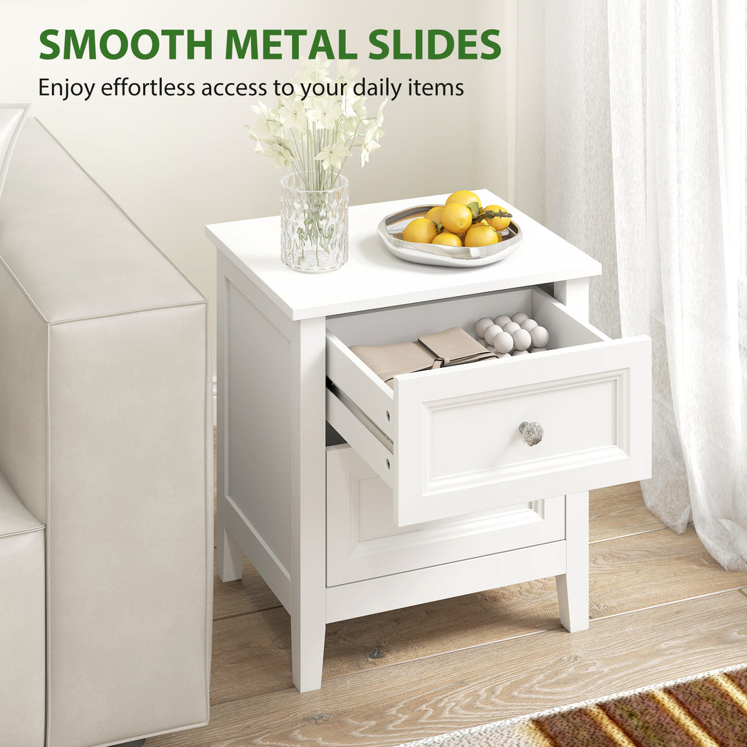 Nightstand with 2 Drawers Modern Bedside Table for Bedroom Living Room