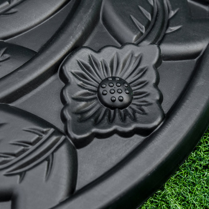 9kg Cement Concrete Half Round Parasol Base Umbrella Stand Garden Outdoor Accessories - Adjustable Coupler Suitable Umbrella Rod: Φ3.5cm, Φ3.8cm, Φ4.8cm