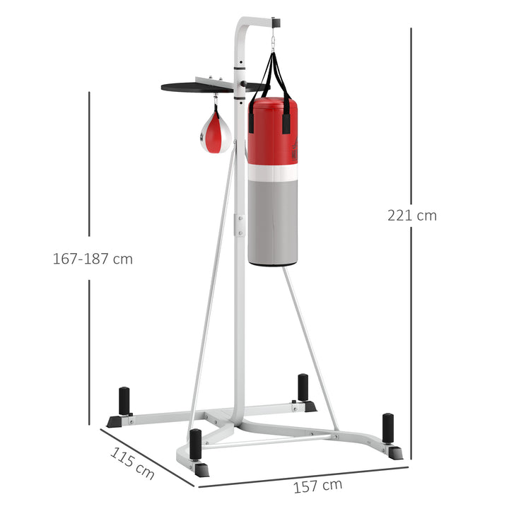 Freestanding Boxing Punch Bag & Speed ball Station, for Home Gym, White