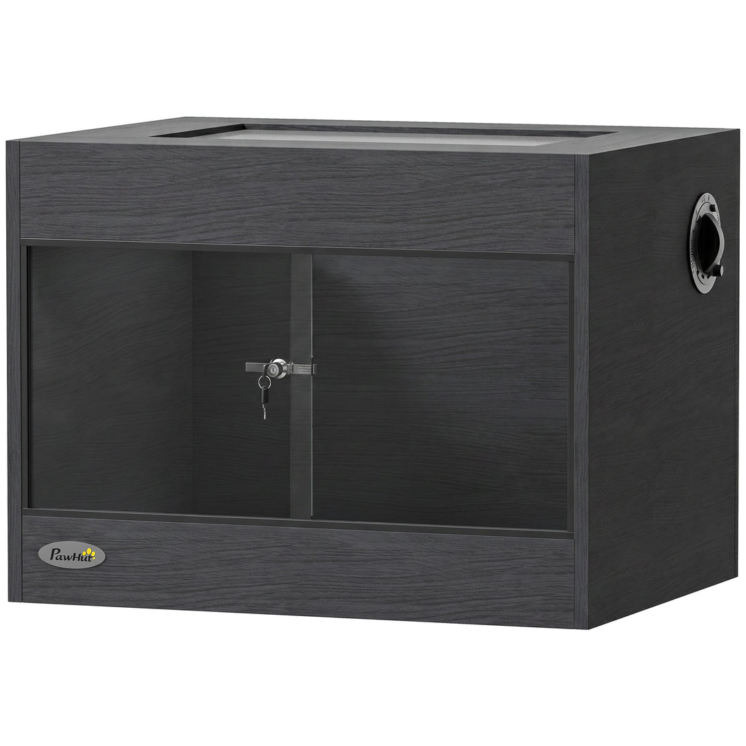 Reptile Terrarium, Reptile Vivarium with Glass Doors, Secure Lock, Top