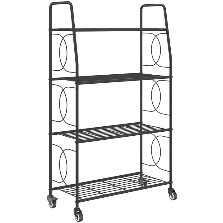 4-Tier Metal Plant Stand, Heavy Duty Ladder Shelf Potted Plants Displa