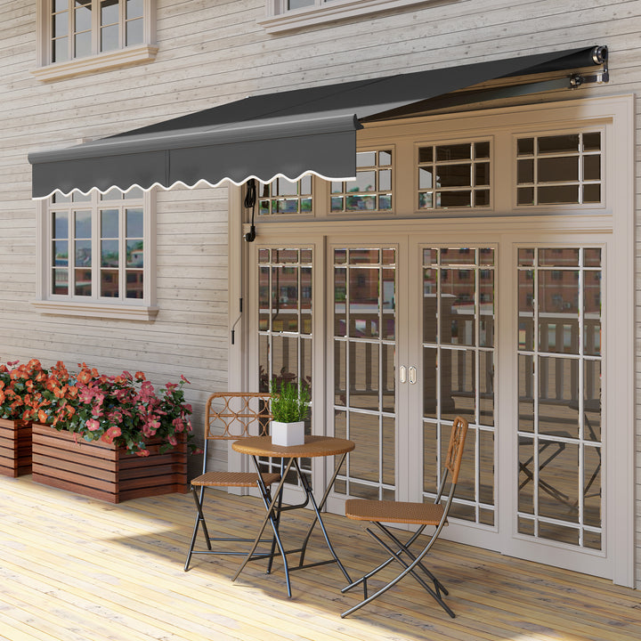 3 x 2.5m Electric Awning with Remote Controller, Aluminium Frame DIY Retractable Awning, UV30+ Sun Shade Canopy for Garden Patio Deck Door Window, Dark Grey