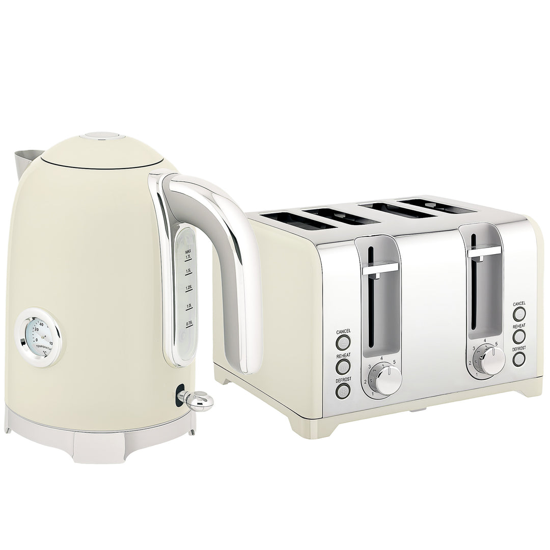 MCL Retro 3000W Kettle and Toaster Set - Grey