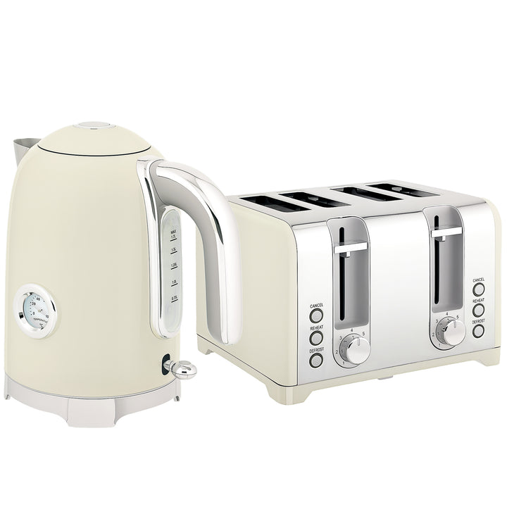 MCL Retro 3000W Kettle and Toaster Set - Grey