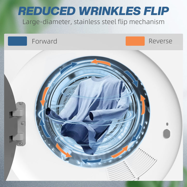 MCL 4kg Vented Tumble Dryer, 800W Compact Freestanding Front Tumble Dryer with Stainless Steel Tub and Customisable Timer, Wall-Mounted Portable Small Clothes Drying Machine, White