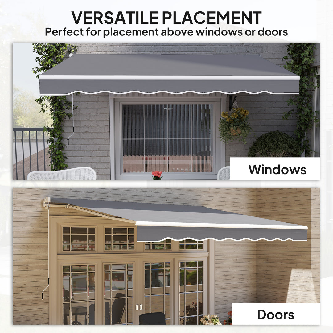 2 x 2.5m Manual Retractable Awning - Dark Grey