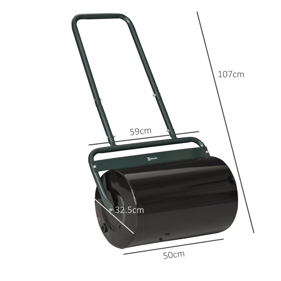 38L Fillable Cylinder Steel Lawn Roller - Dark Green