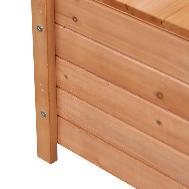 Two-Seater Garden Storage Bench - Natural