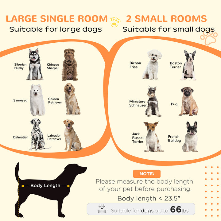 Dog Crate Furniture for Large Dogs, Double Dog Cage for Small Dogs, with Divider - Grey