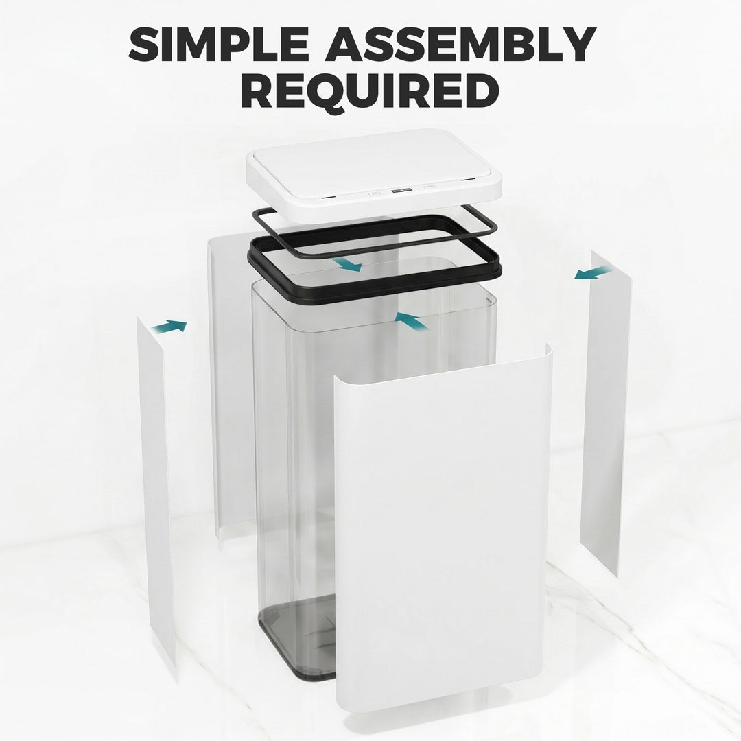 50L Sensor Bin with Soft-Close Lid, Stainless Steel Automatic Touchles