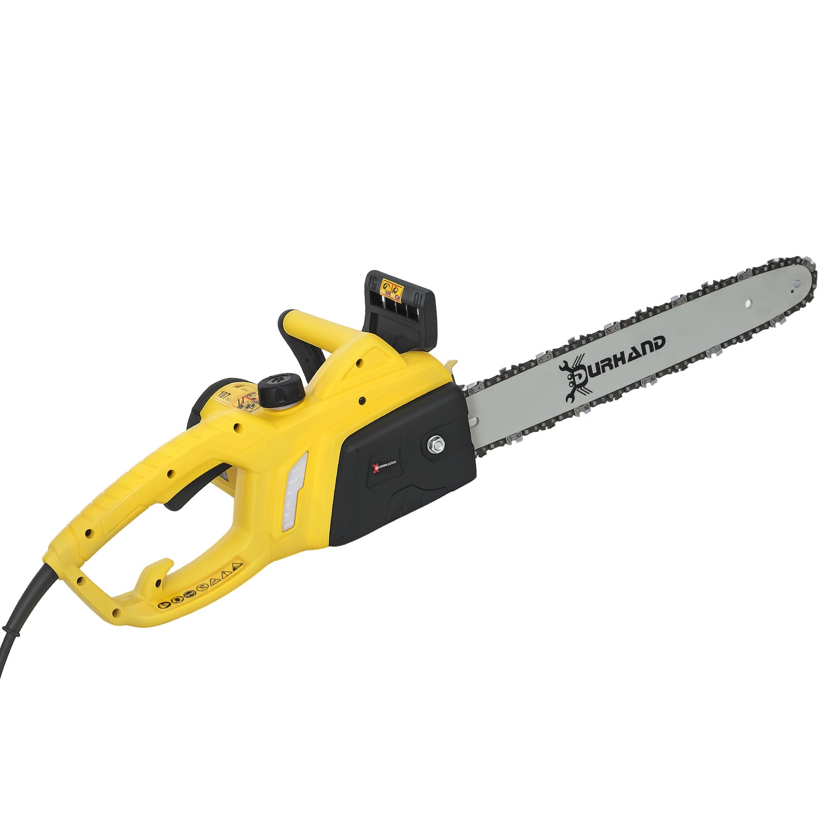 Aluminium Chainsaw with Double Brake Protection and Blade Cover, 2000 W, 40 cm, for Wood, Trees and Branches, Yellow