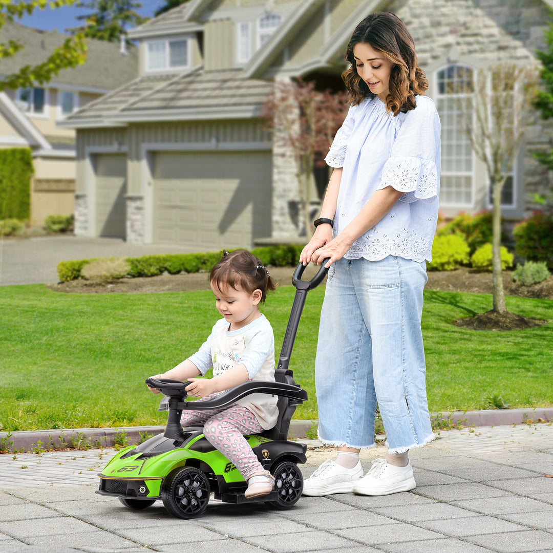 AIYAPLAY Dual-Purpose Ride-On: Vroom-Vroom Toddler Cruiser with Authentic Sounds, Emerald Green | Aosom UK