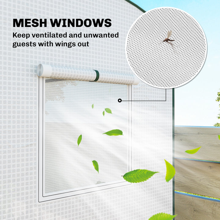 Mini Greenhouse, Garden Tomato Growhouse with Roll-Up Door and 2 Mesh 
