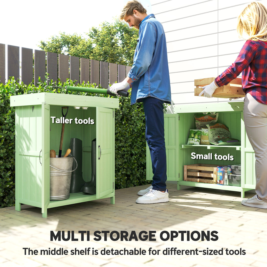 Small Shed, Wooden Garden Shed with Openable Hinged Roof and Removable