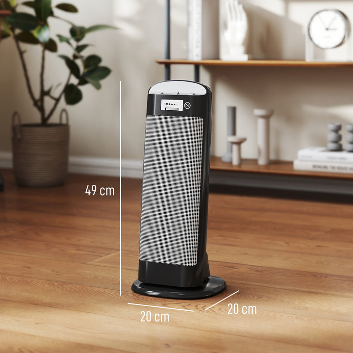 MCL Ceramic Space Heater, 2000W Fan Electric Heater with 4 Modes, Adjustable Thermostat, 55° Oscillation, Tip-Over and Overheat Protection for Bedroom, Home Office, Black