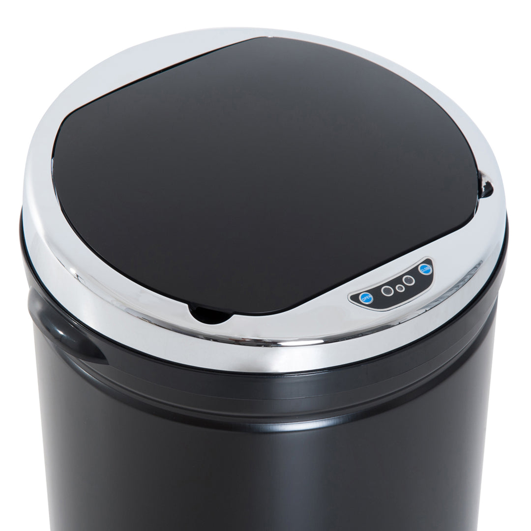 42L Sensor Bin for Kitchen Waste Automatic Dustbin Motion Detection Dustbin Stainless Steel Rubbish Can with Bucket, Black