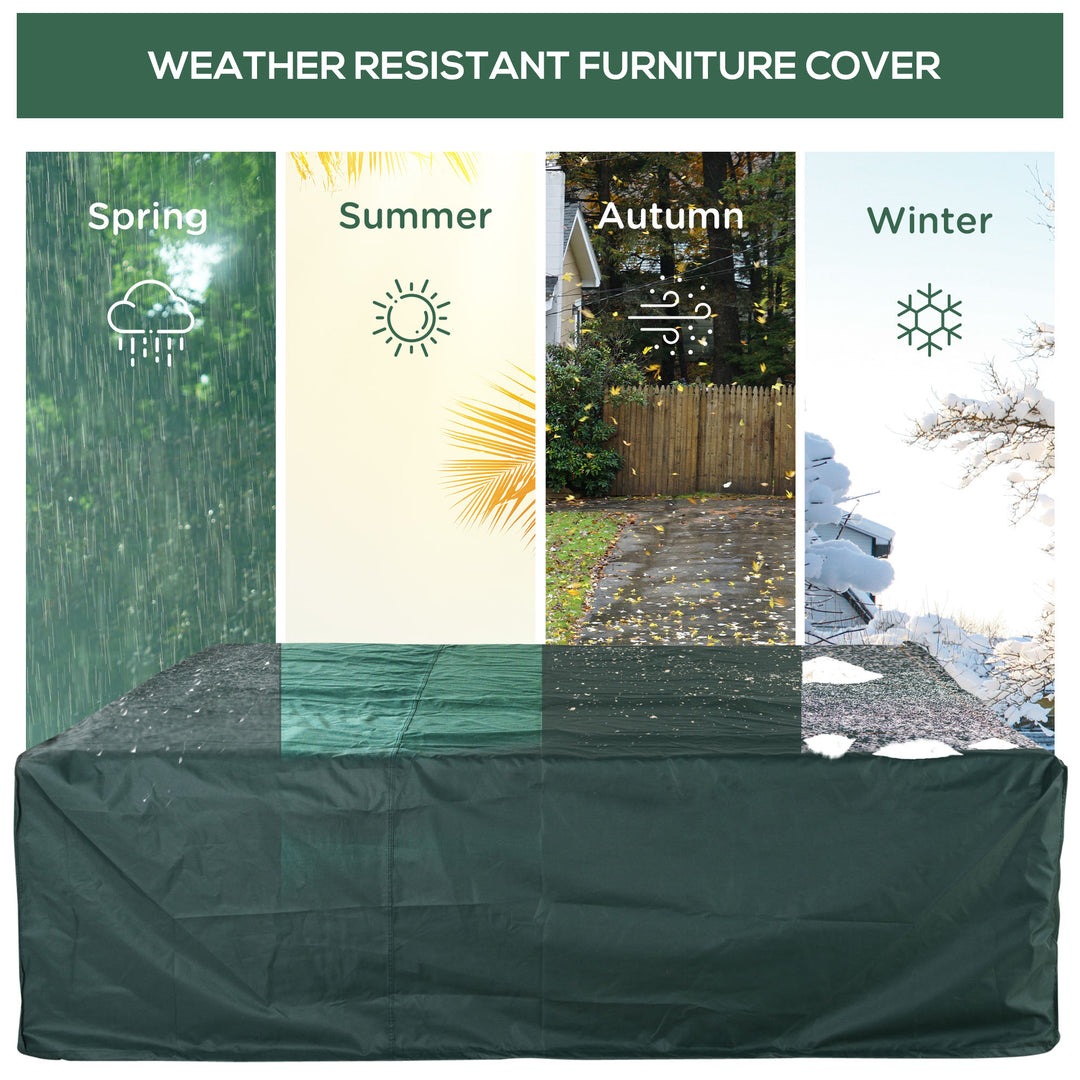 Large Patio Garden Furniture Set Cover 600D Oxford Square Waterproof, 230 x 230 x 70 cm, Green
