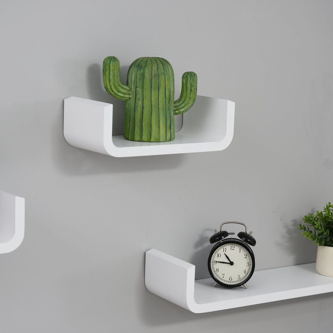Floating Shelves, Set of 3 Wall Shelf, Shelves for Wall Invisible Mounting, Bedroom Living Room, White