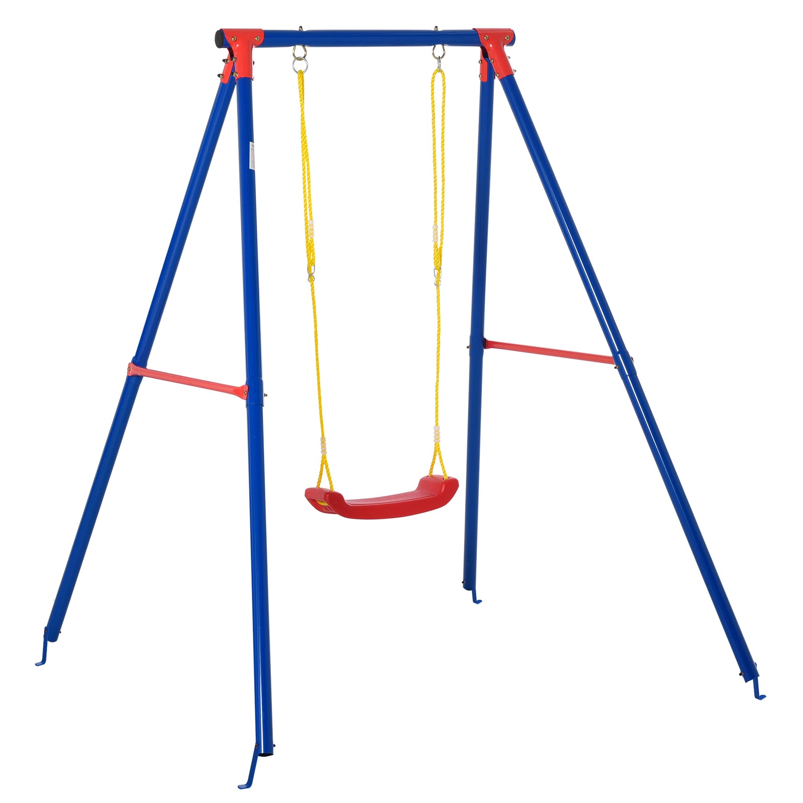Kids Swing Set Toddler Swing Adjustable Rope Heavy Duty A-Frame Stand Outdoor Playset for 3-8 Years Old Blue