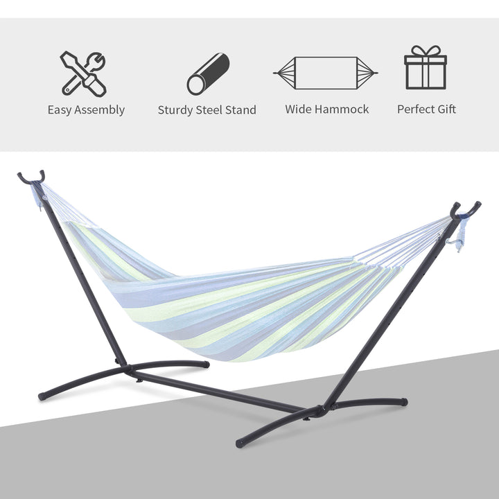 Outsunny Hammock Stand: Sturdy Metal Frame for Outdoor Relaxation, Garden Camping Picnic Companion, 2.86m, Stand Only | Aosom UK