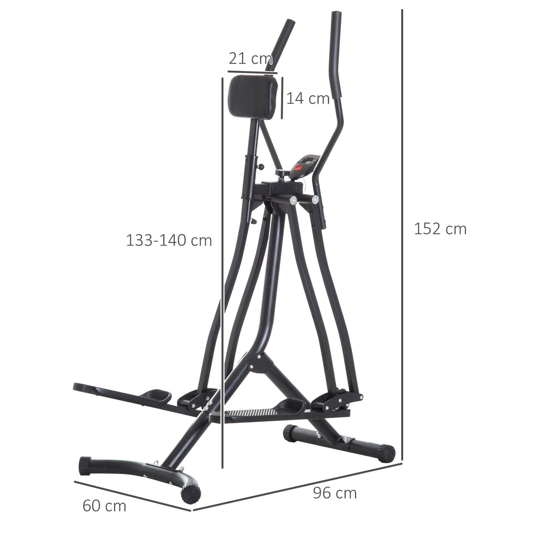 Air Walker Glider, Cross Trainer Fitness Machine, with LCD, for Home Gym, Black