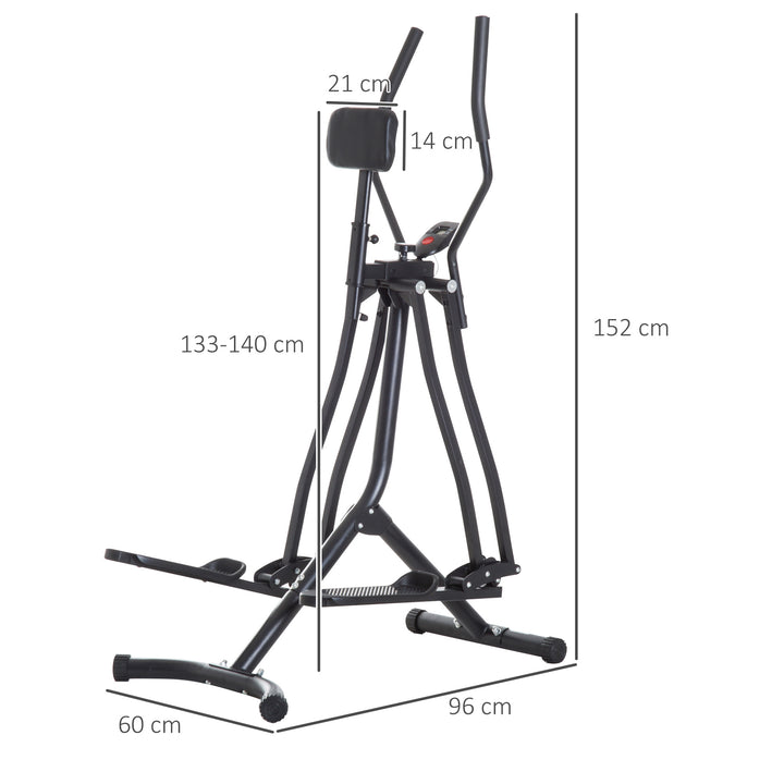 Air Walker Glider, Cross Trainer Fitness Machine, with LCD, for Home Gym, Black