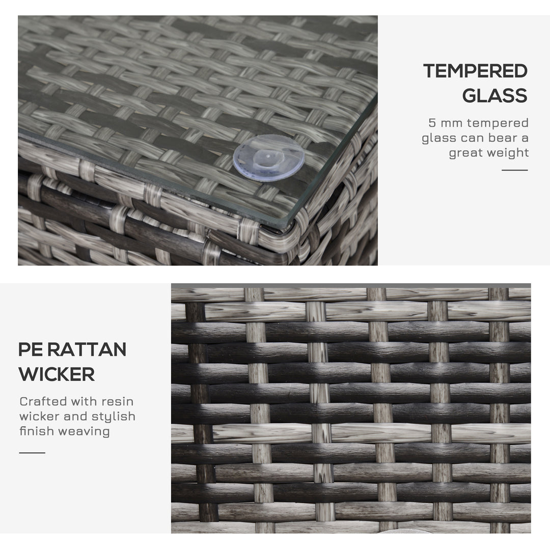 MCL PE Rattan Garden Coffee Table, with Glass Table Top - Grey