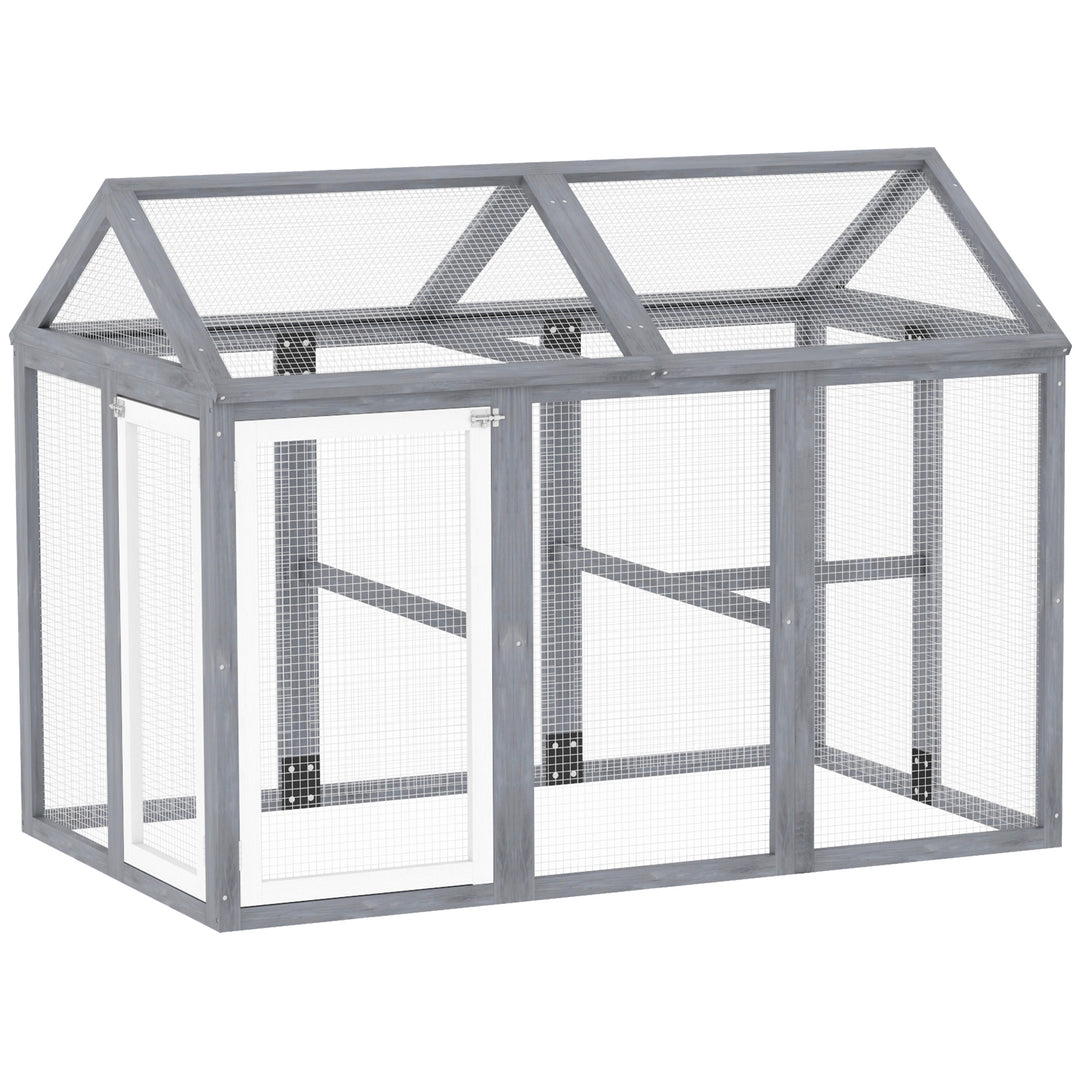 Large Chicken Run, Wooden Chicken coop, with Combinable Design - Wood Effect