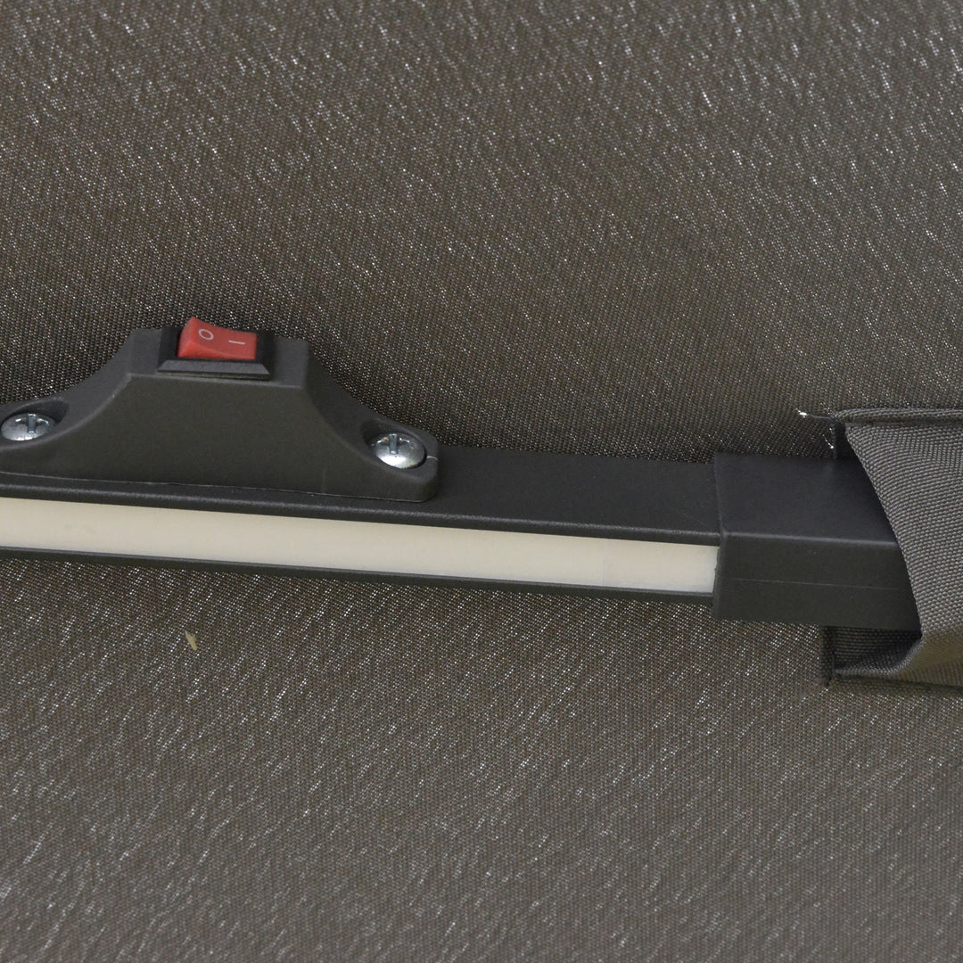 MCL 3(m) LED Cantilever Parasol Outdoor Sun Umbrella w/ Base Solar Lights Grey