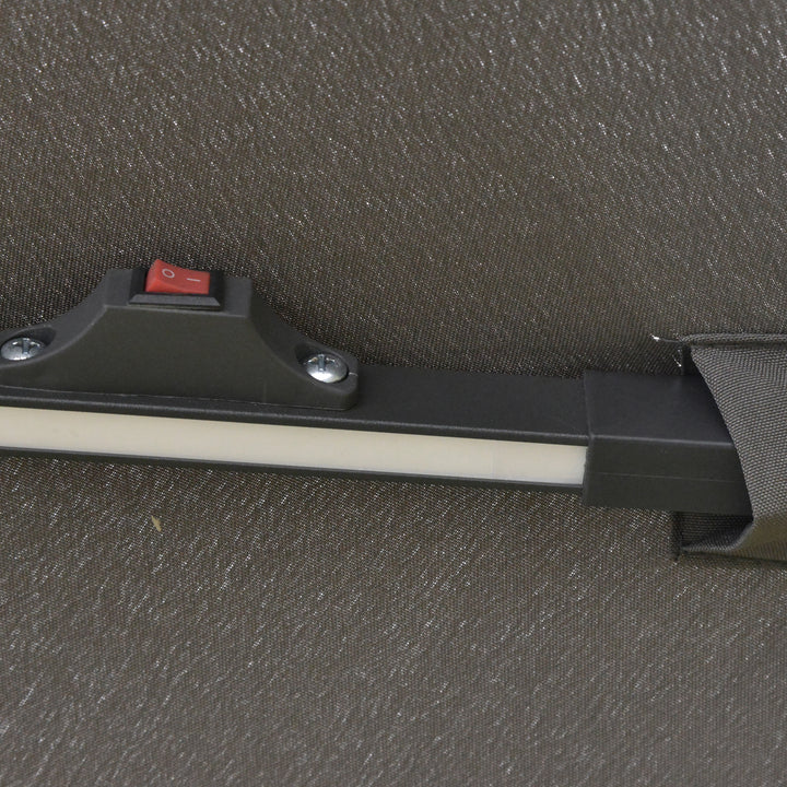 MCL 3(m) LED Cantilever Parasol Outdoor Sun Umbrella w/ Base Solar Lights Grey