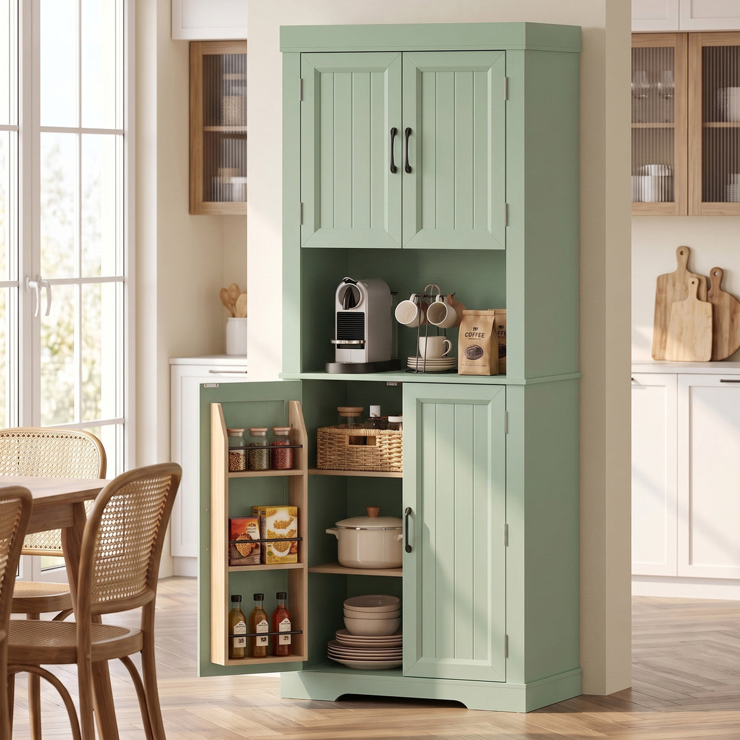 183 cm Tall Kitchen Cupboard, Kitchen Cabinet with Open Countertop - view 2