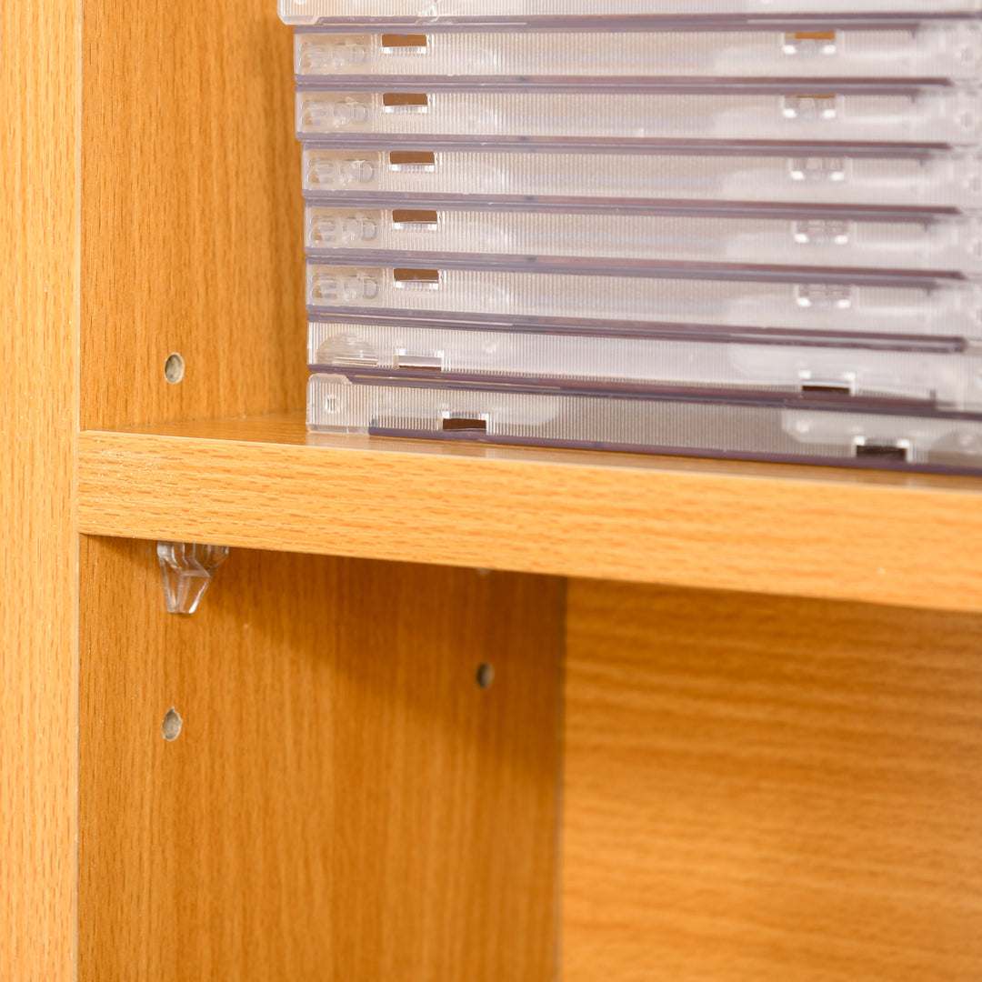 MCL CD Storage Unit with Adjustable Shelves, 89 x 130.5 cm, Beech Wood Finish