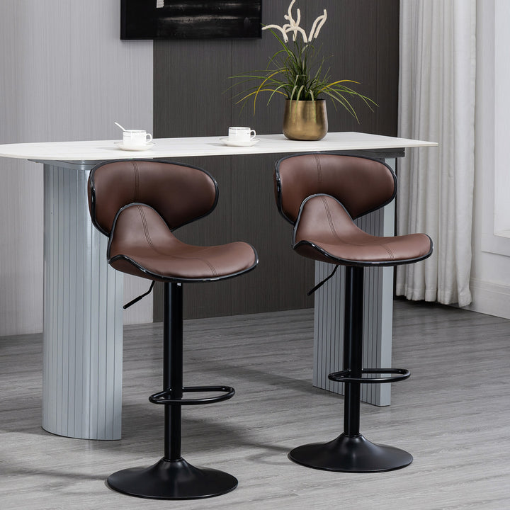 Adjustable Swivel Bar Stools Set of 2, Barstools with Footrest and - view 2