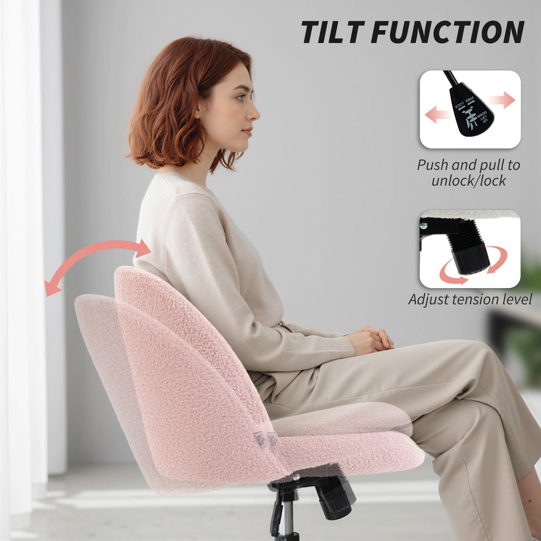 Teddy Fleece Office Chair with Wheels