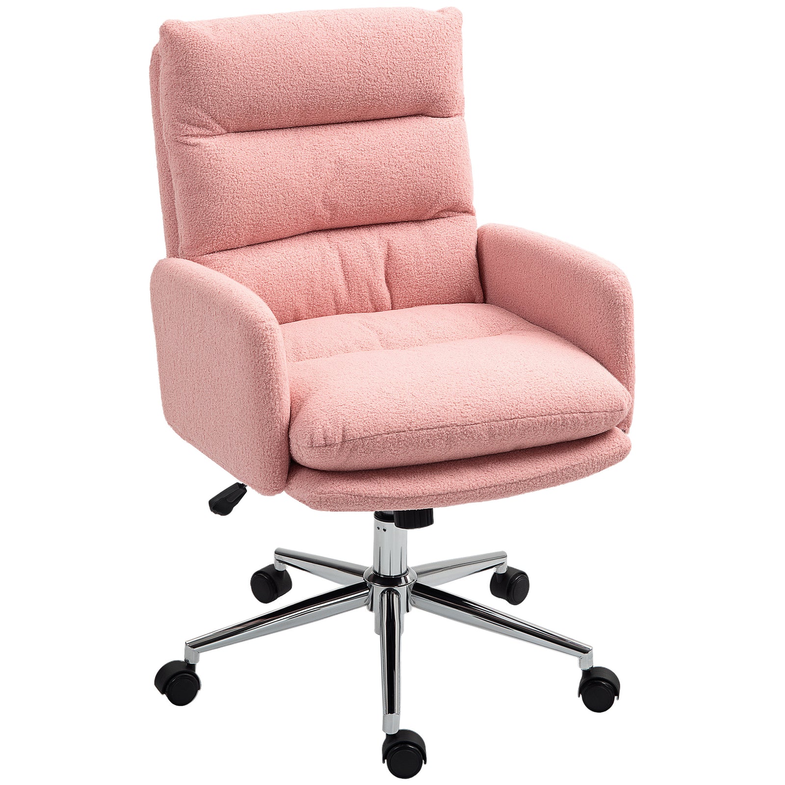 91-99cm Sherpa Fleece Office Chair - Pink