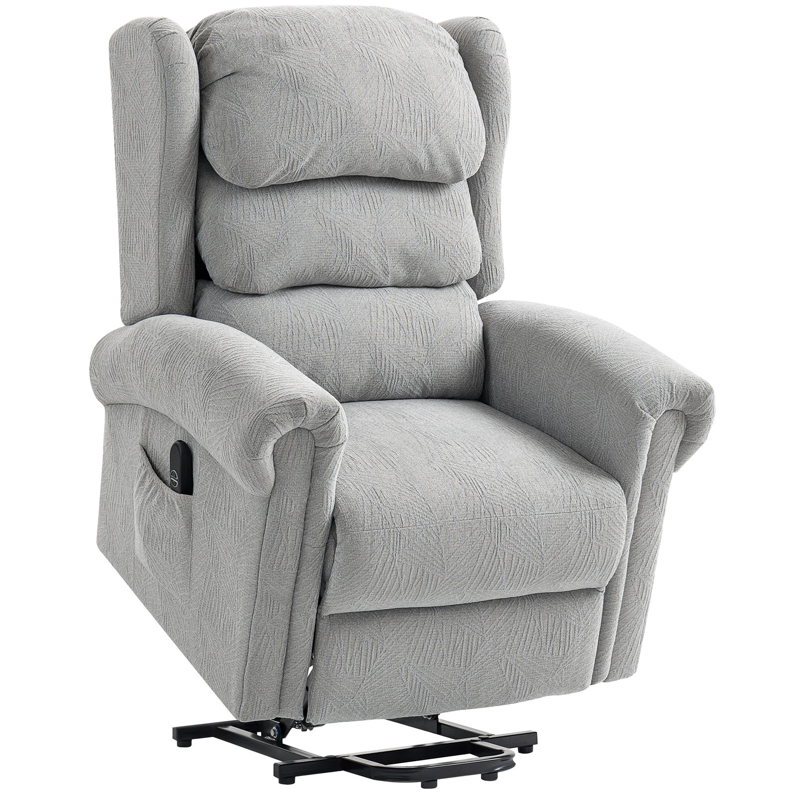 Velvet-Feel Electric Riser Recliner Chair - Grey