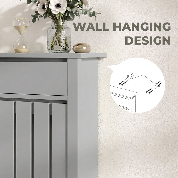 93 x 88.5cm Rustic-Look Radiator Cover - Grey