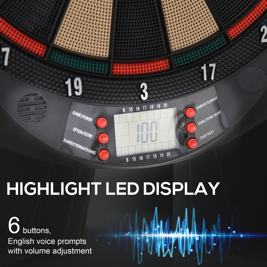 LCD Electronic Dartboard Set Features 26 Games w/ 185 Variations and Include 6 Darts Multi-Game Option Ready-to-Play