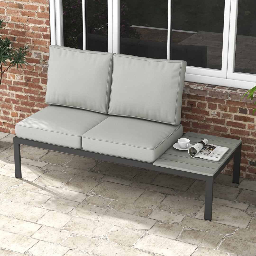 2 Seater Back and Seat Cushion Pillows Replacement, Patio Chair Cushions Set for Indoor Outdoor, Light Grey