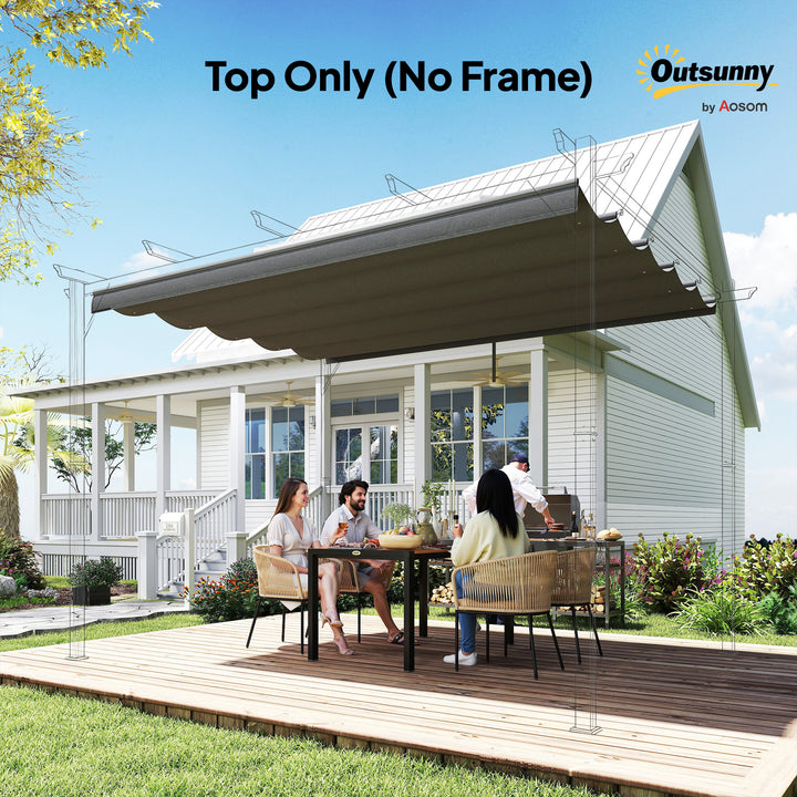 Retractable Pergola Cover, 3.5 x 2.6 m Replacement Canopy Fabric for 4