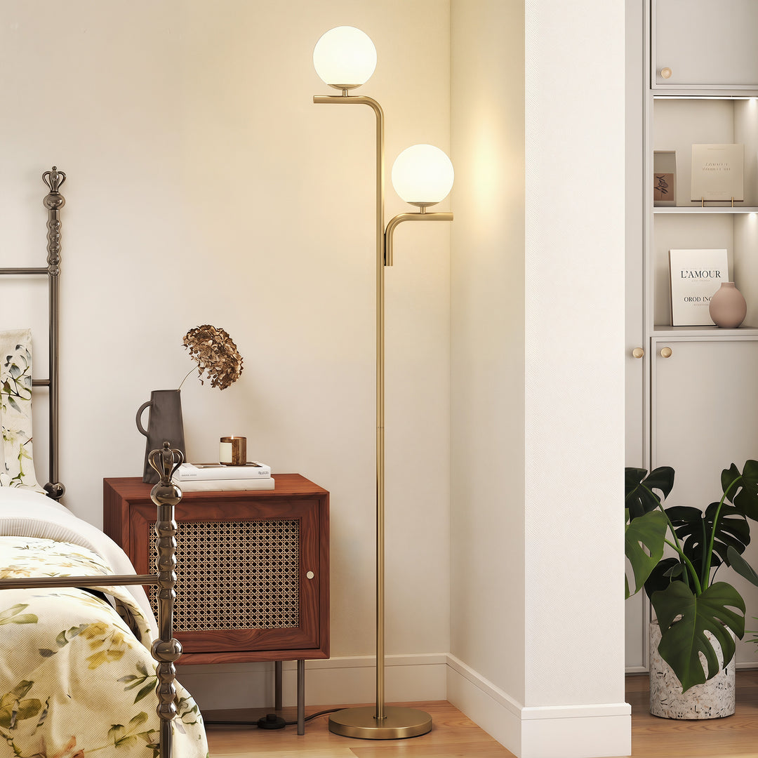 LED Floor Lamp, Modern Standing Lamp with 3 Colour Temperatures, Globe