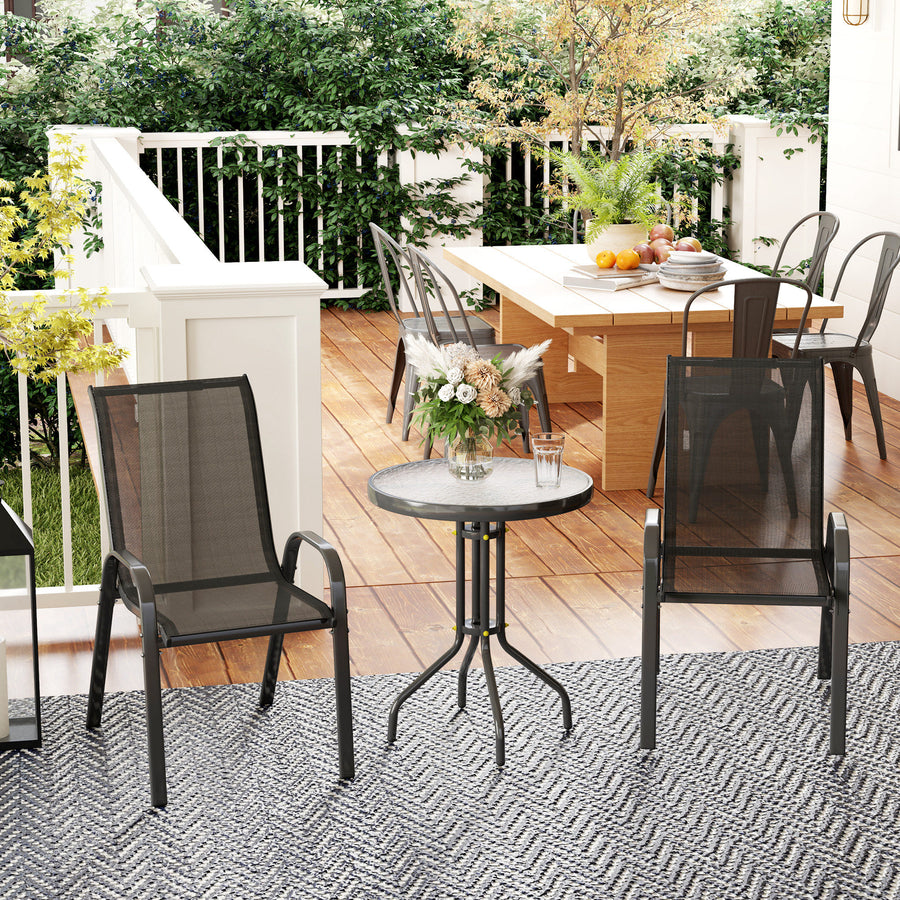 Three-Piece Outdoor Garden Set - Black