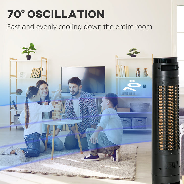 Ice Cooling Tower Fan, Water Conditioner Evaporative Air Cooler Unit with 4 Modes, 3 Speed, Remote Control, Timer, Oscillating for Home Bedroom, Black