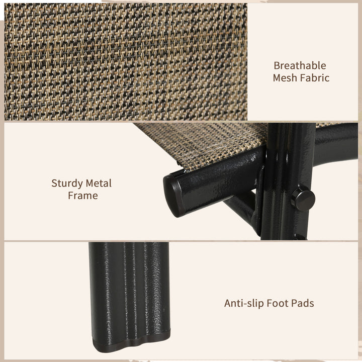 Set of Four Stackable Mesh Seat Chairs - Mixed Brown
