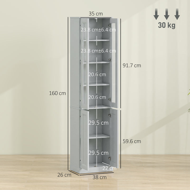 Tall Bathroom Storage Cabinet, 6-Tier Slim Bathroom Cabinet with Adjus