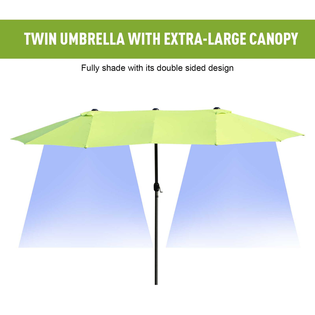 Double-side Umbrella Parasol, Φ2.7x4.6Wx2.4H m-Grass Green