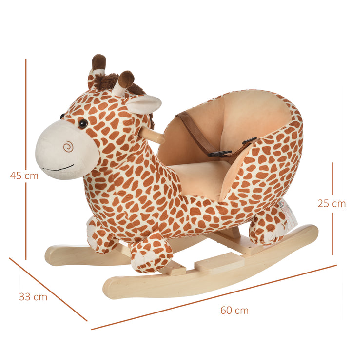 Children Kids Rocking Horse Toys Giraffe Seat Belt Toddlers Baby Toy Gift