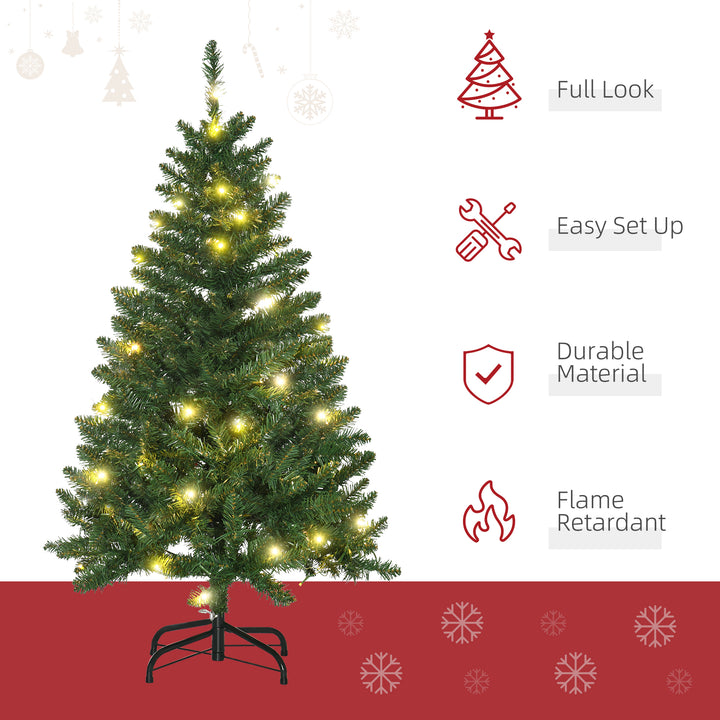 4FT Christmas Tree Warm White LED Light Holiday Home Decoration, Green